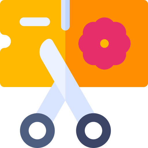 Coupon gift card cut discount icon