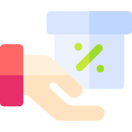 Discount commerce and shopping discount hand icon