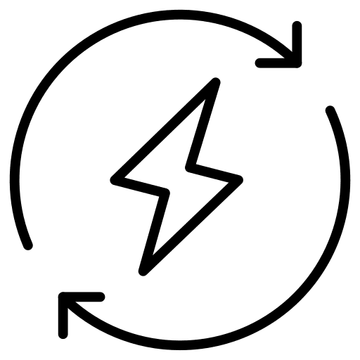 Energy thunderbolt arrows reload icon