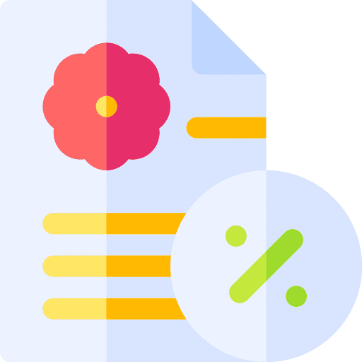 Bill sales percentage document icon