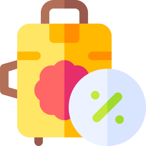 Suitcase holidays travel sale icon