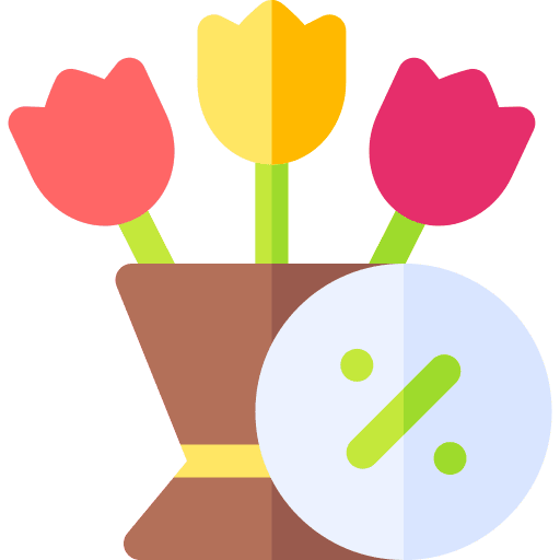 Tulips sales commerce and shopping flower icon