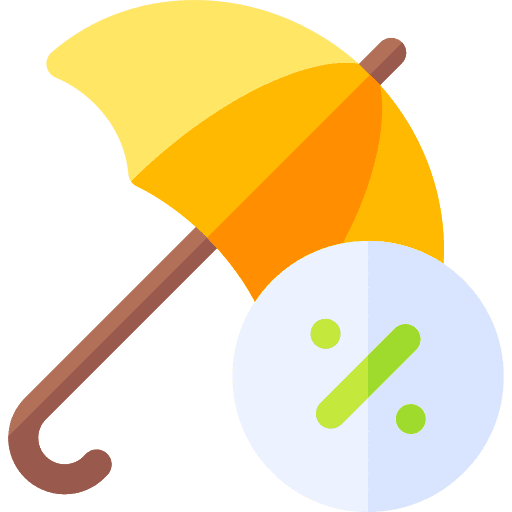 Umbrella offer spring rain icon