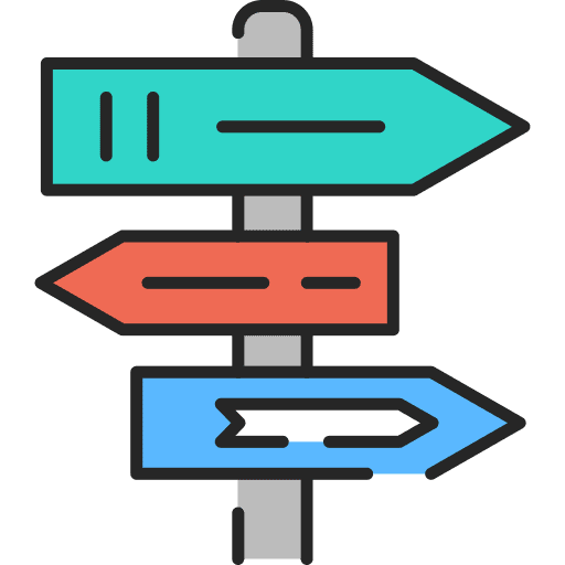 Directional sign travel crossroad road sign icon