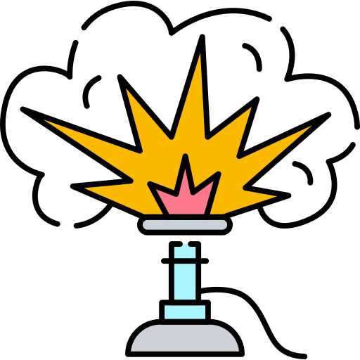 Explosion education experiment lab icon Explosion education experiment lab icon