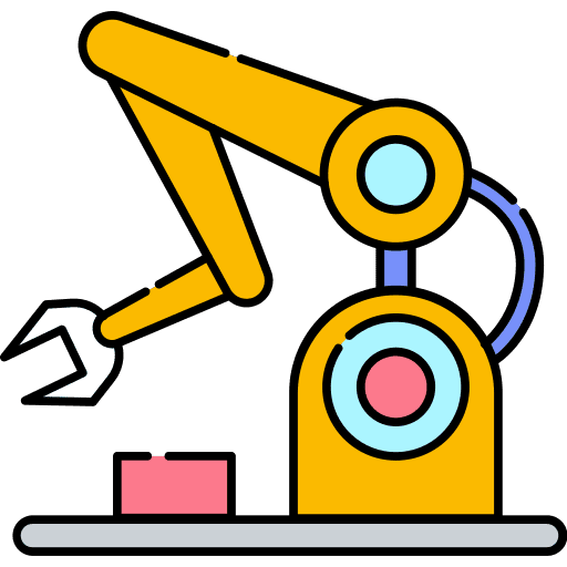 Robotic arm industry robotics mechanics icon Robotic arm industry robotics mechanics icon