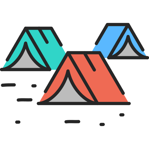 Camping emigration emergency equipment icon