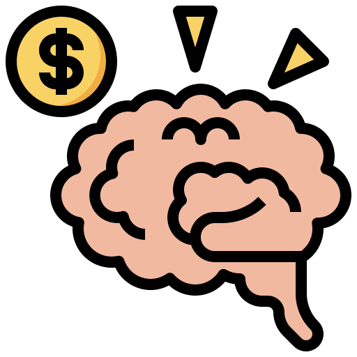 Brain business and finance brainstorm dollar symbol icon