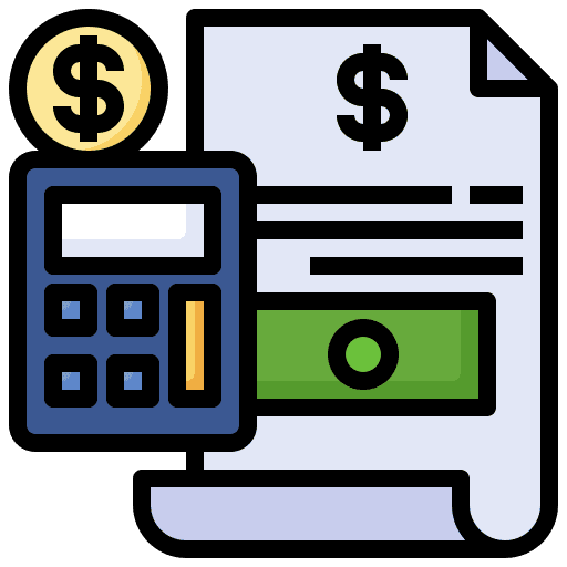 Cost calculator business and finance cost icon