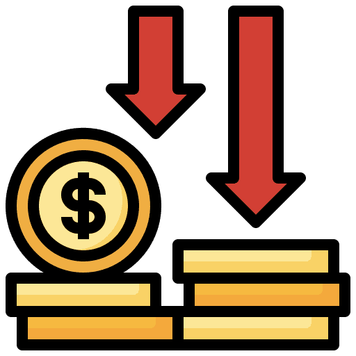Losses dollar losses money icon