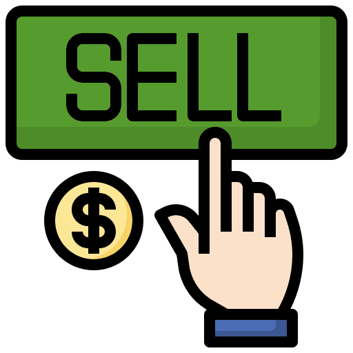 Sell button commerce and shopping sell icon