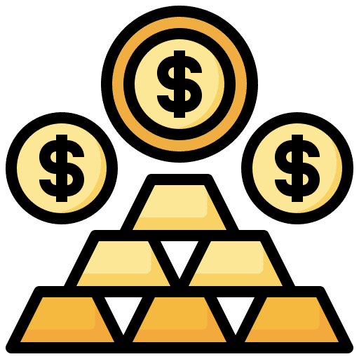 Gold business and finance gold ingots icon Gold business and finance gold ingots icon
