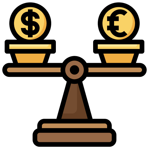 Scale money dollar balance icon Scale money dollar balance icon