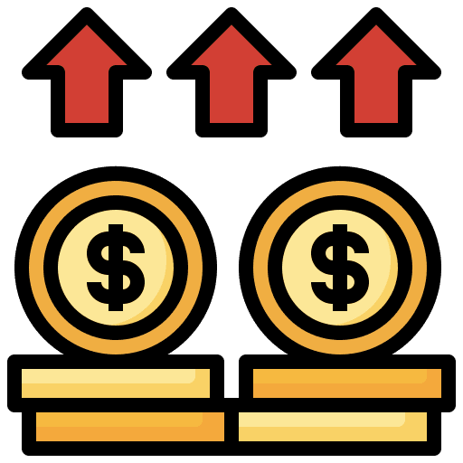 Coin up transfer money icon Coin up transfer money icon