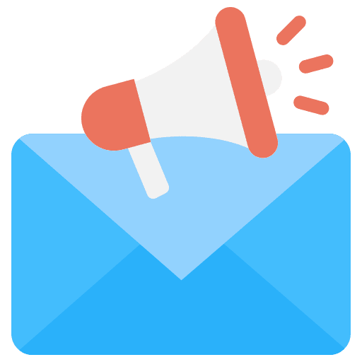 Email marketing megaphone marketing ads icon