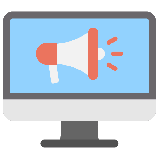 Online marketing advertising campaign promotion icon Online marketing advertising campaign promotion icon