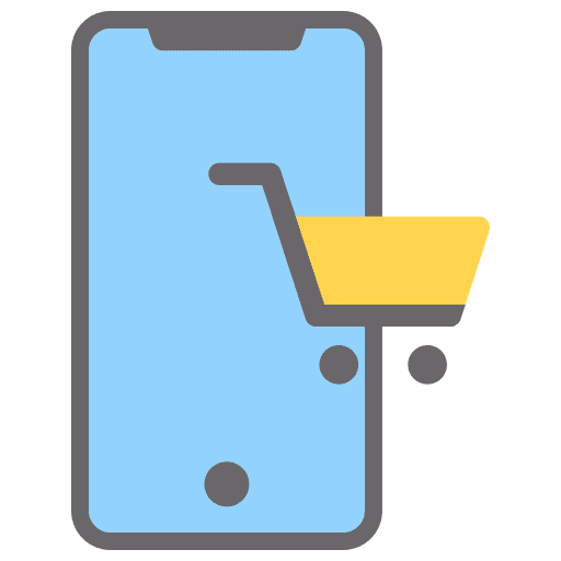 Online shopping online shopping mobile shopping commerce and shopping icon