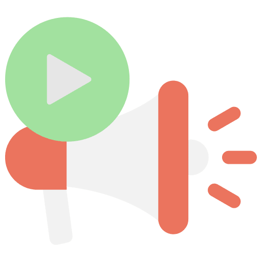 Video marketing advertisement multimedia video advertising icon