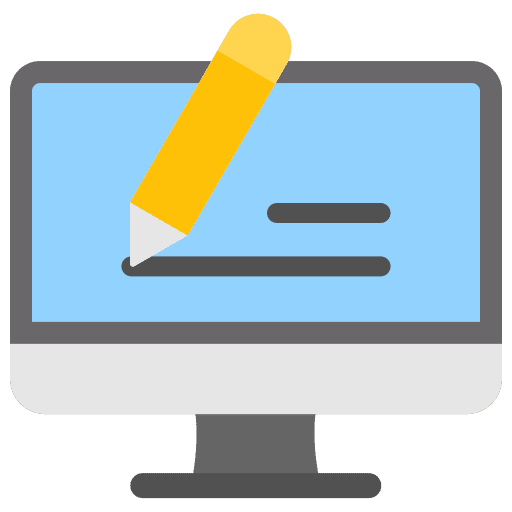 Writing content management marketing writing icon