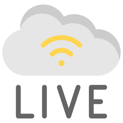 Live communications broadcast cloud icon Live communications broadcast cloud icon