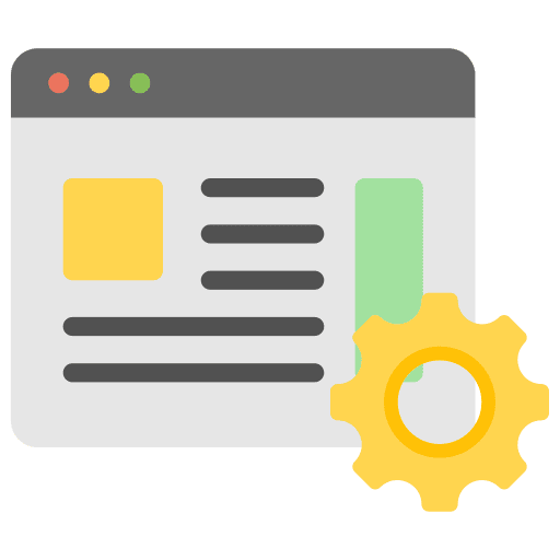 Content management ui gear browser icon Content management ui gear browser icon