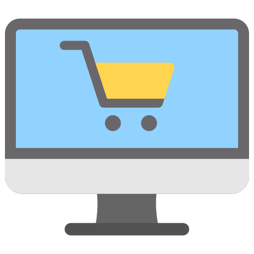 Online shopping screen ecommerce monitor icon Online shopping screen ecommerce monitor icon