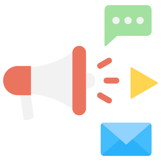 Promotion email megaphone video icon Promotion email megaphone video icon