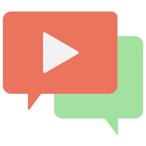 Video marketing conversation video marketing message icon Video marketing conversation video marketing message icon