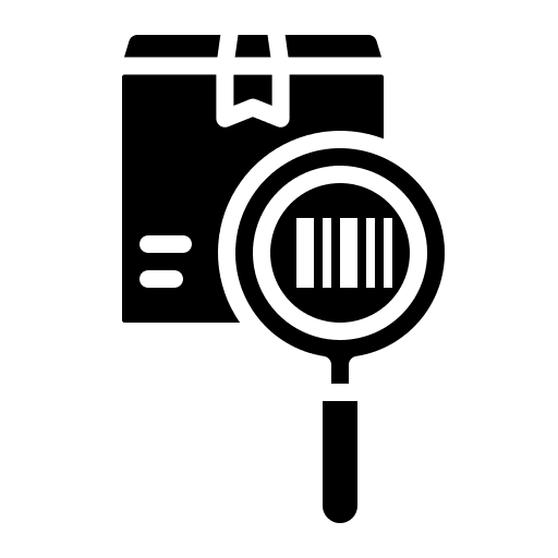 Tracking barcode product information icon