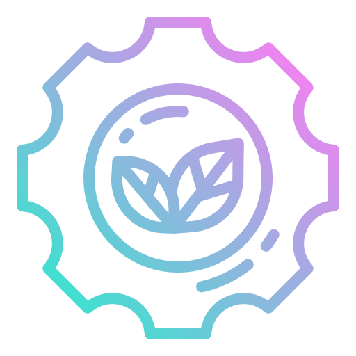 Gear ecology and environment renewable energy leaf icon