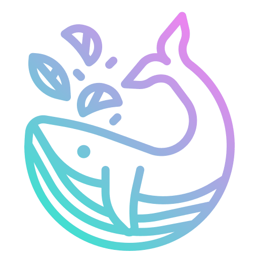 Whale animal kingdom mammal leaves icon