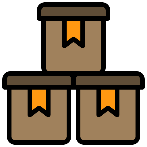 Delivery business cardboard packaging icon Delivery business cardboard packaging icon