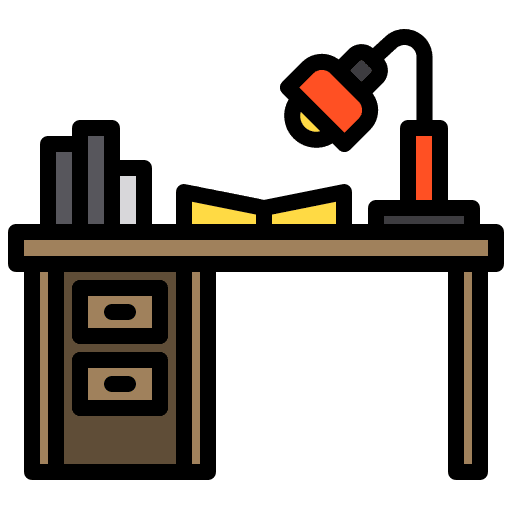 Desk furniture and household book table icon Desk furniture and household book table icon