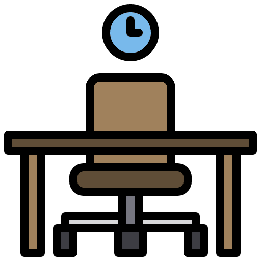 Desk furniture chair office icon Desk furniture chair office icon