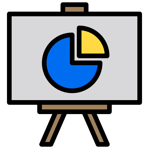 Presentation pie chart chart business icon Presentation pie chart chart business icon