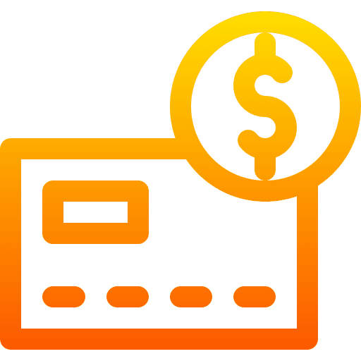 Credit card pay card dollar debit card icon