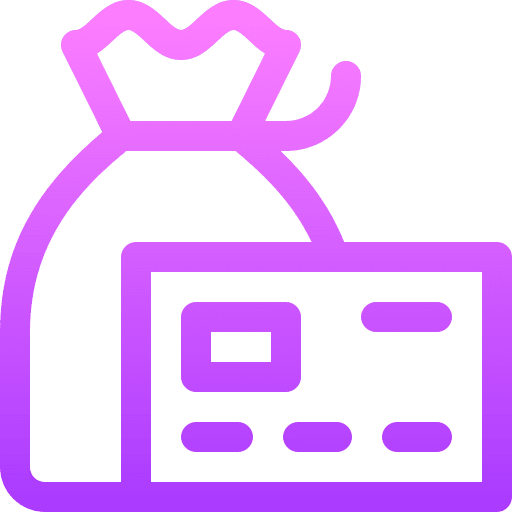 Money bag business and finance money bag credit card icon