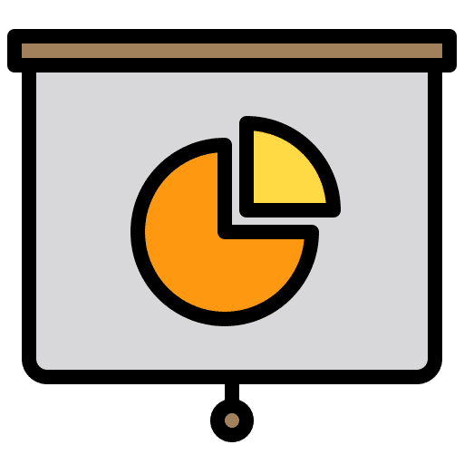Presentation finances pie chart business icon Presentation finances pie chart business icon