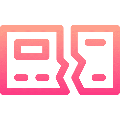 Credit card broken payment money icon Credit card broken payment money icon