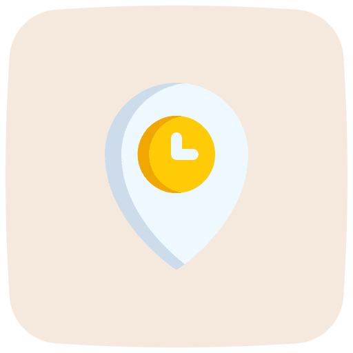 Place date clock maps and location icon