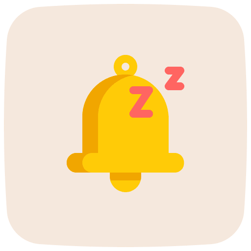 Silent sleep mode alarm interface icon