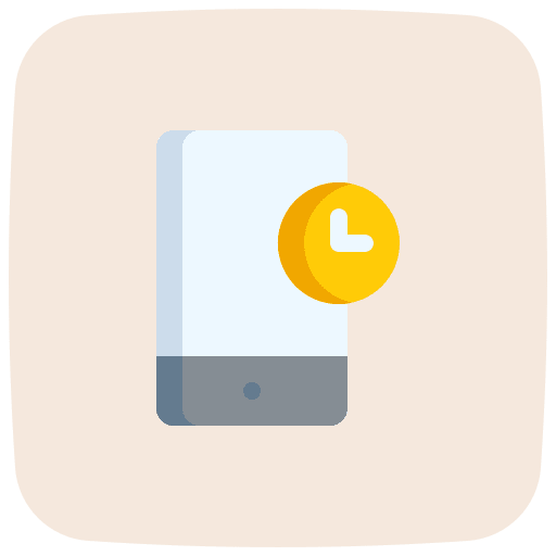 Clock communications cellphone time and date icon