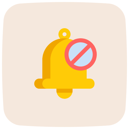Notification block bell alert icon Notification block bell alert icon