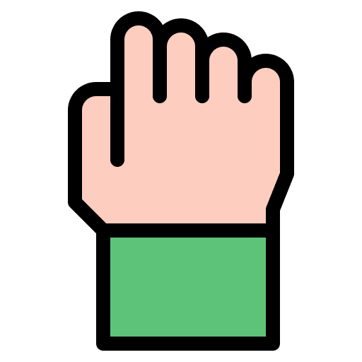 Closed fist hand hand gesture empowerment icon