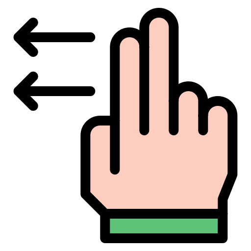 Swipe left sign arrow left hand gesture icon Swipe left sign arrow left hand gesture icon