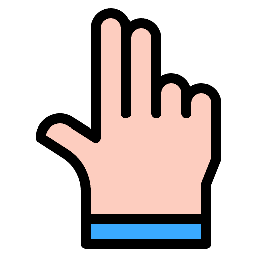 Hold sign three fingers hold icon Hold sign three fingers hold icon
