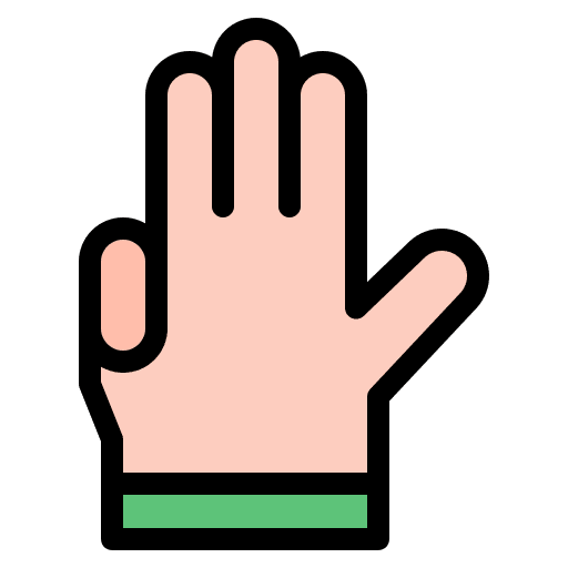 Four fingers hand gesture hand counting icon Four fingers hand gesture hand counting icon