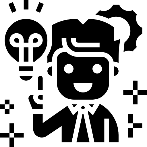 Entrepreneur owner idea man icon