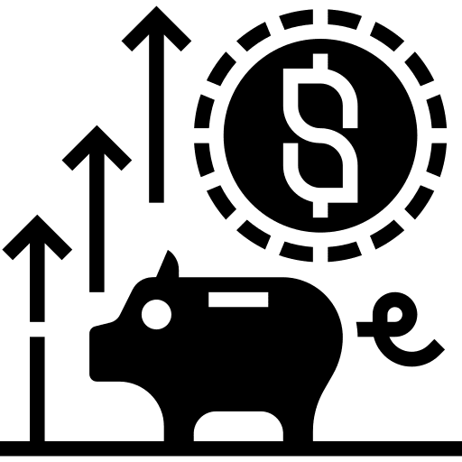 Saving money business and finance funds piggy bank icon Saving money business and finance funds piggy bank icon