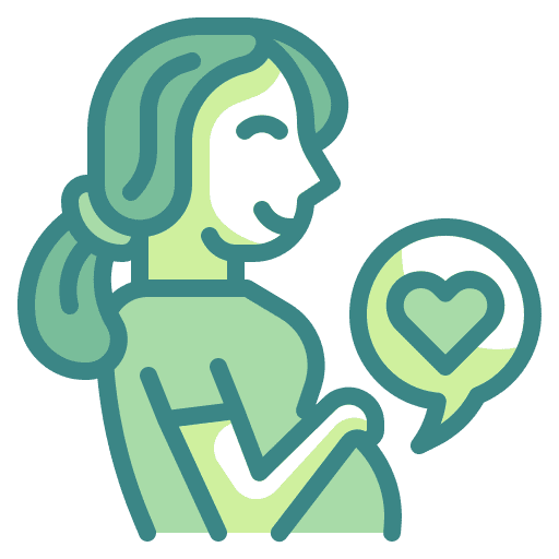 Maternity woman heart mother icon